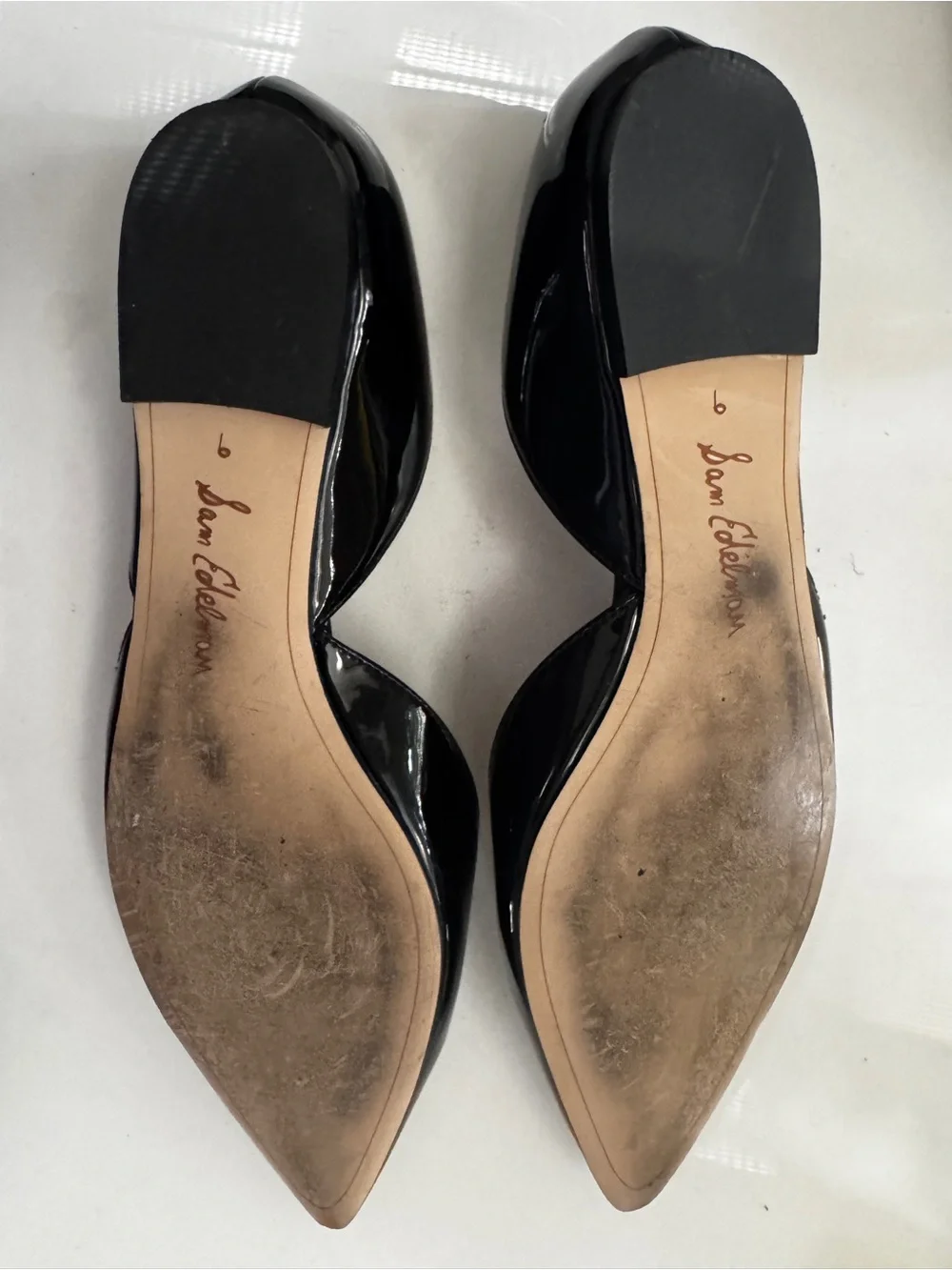 Sam Edelman Black Patent Pointed D'Orsay Flats